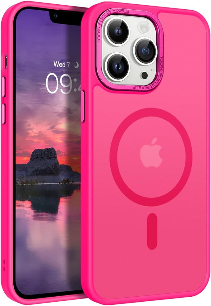 BENTOBEN for iPhone 13 Pro Max Phone Case,iPhone 13 Pro Max Magnetic Case [Compatible with MagSafe] Translucent Matte Shockproof Women Men Protective Case Cover for iPhone 13 Pro Max 6.7,Hot Pink