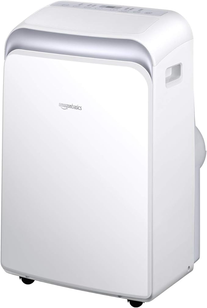 Amazon Basics Portable Air Conditioner With Remote, Cools 450 Square Feet, 10,000 BTU ASHARE / 6000 BTU SACC, White