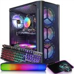 STGAubron Gaming Desktop PC Computer,Intel Core I7 3.4 GHz up to 3.9 GHz,Radeon RX 580 8G GDDR5,16G RAM,512G SSD,WiFi,Bluetooth 5.0,RGB Fanx6,RGB Keyboard&Mouse&Mouse Pad,RGB BT Sound Bar,W10H64