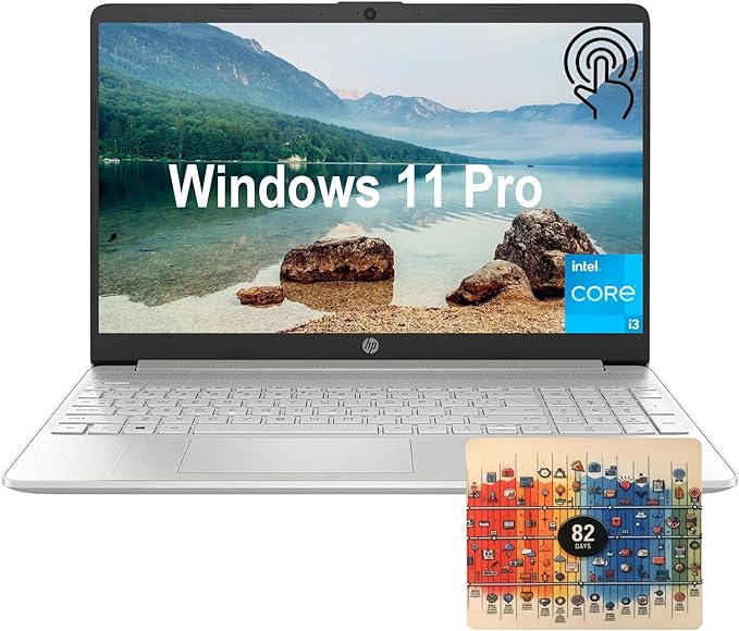 HP Newest 15.6-inch Touchscreen Laptop for Business and Student, i3-1215U (6-cores, Beat i5 1135G7), 16GB RAM, 512GB SSD, Windows 11 Pro, Silver