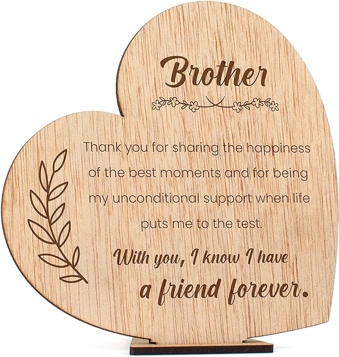 CONTRAXT Wooden greeting card for a Brother. Original gift for brother Birthday postcard wooden greeting card for a brother Gift ideas for a brother (Brother)