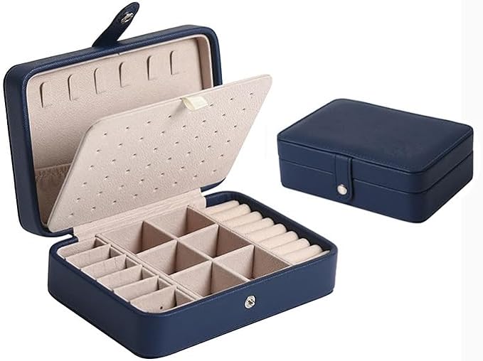 DKDXID Petite Boite a Bijoux Femme Cuir Pu Mini Boite Bijoux Voyage Rangement Bijoux Jewelry Box Organizer Coffret à Bijoux Fille Trousse Bijoux Organisateur pour Ranger Bagues,Colliers,Bracelets