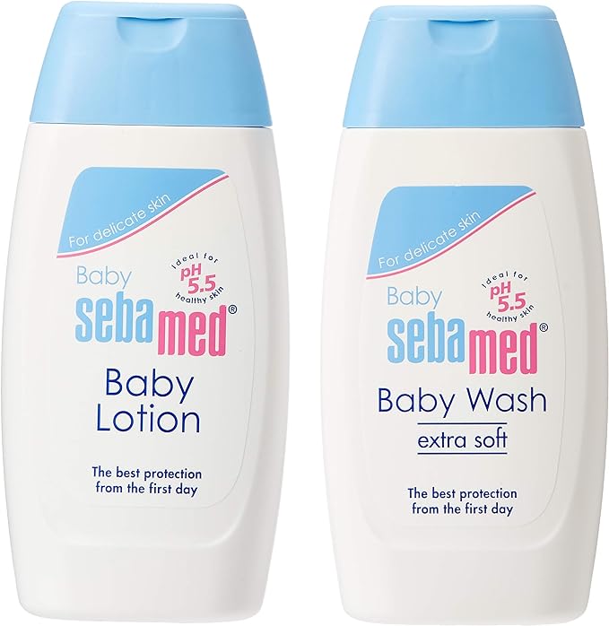 Sebamed Baby Wash and Baby Lotion, Pack of 2