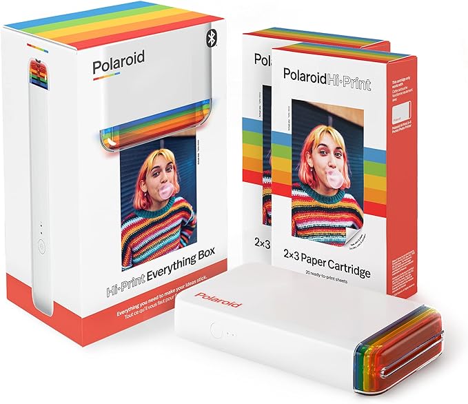 Polaroid Hi-Print – Bluetooth Pocket Photo Printer + Paper Double Pack Bundle (40 Sheets)